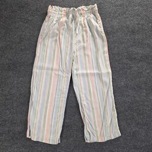 Free Assembly Kids Pastel Striped Viscose Paperbag Waist Pants Multi L 10/12
